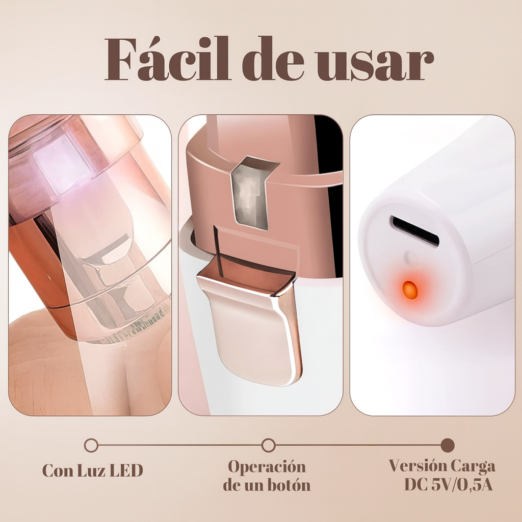 Depilador inalámbrico 2 en 1 para cejas y vello facial