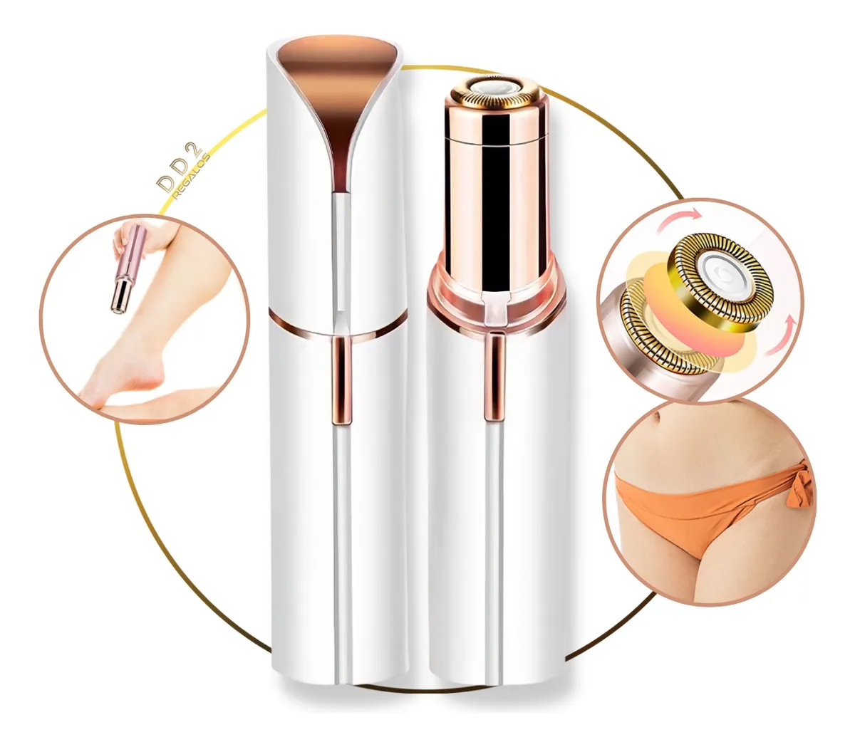 Depilador inalámbrico 2 en 1 para cejas y vello facial